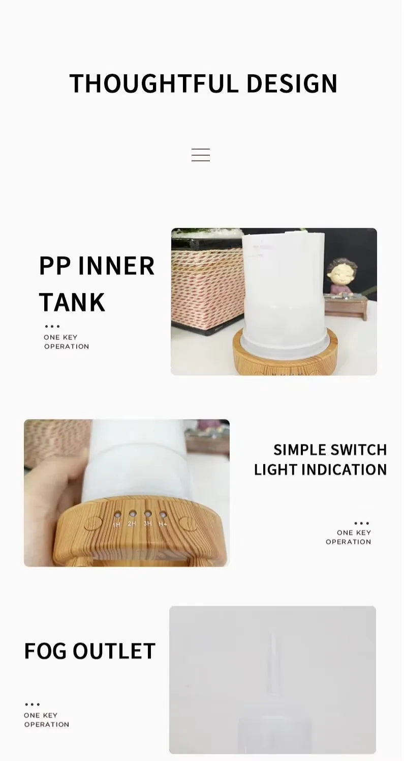Difusor de aceites esenciales, humidificador ultrasónico de aromaterapia 3D, ajuste de temporizador de apagado automático, decoración de Aroma para regalo de oficina en casa