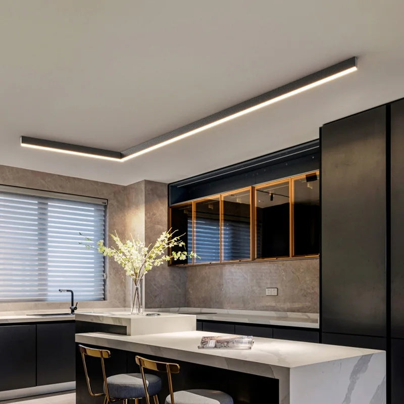 Luces de techo para balcón, lámpara LED de tira larga para pasillo, dormitorio, comedor, sala de estar, guardarropa, lámpara de techo, decoración de cocina de isla