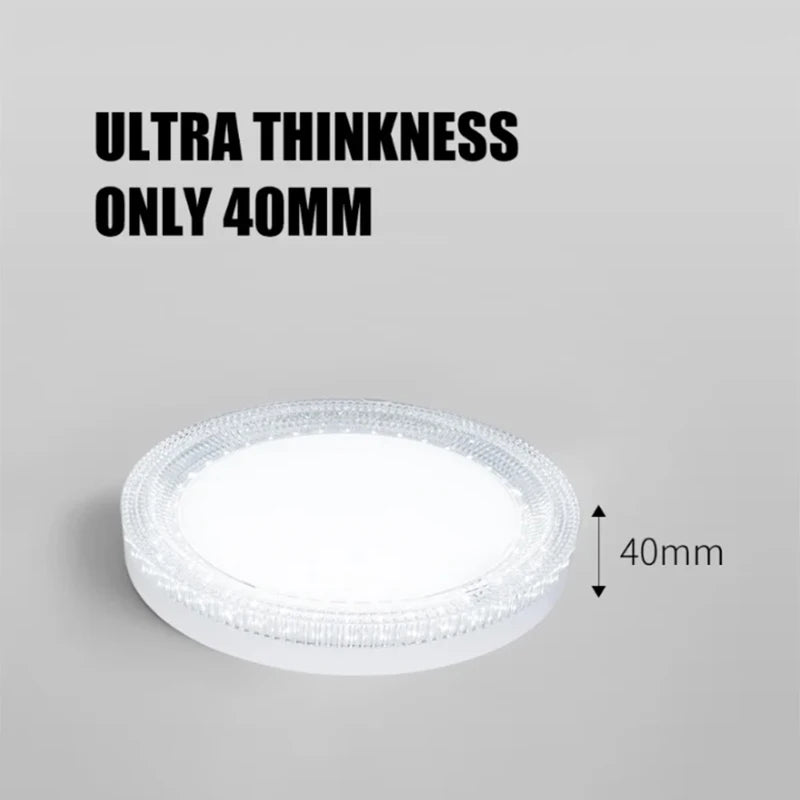 Lámpara de techo de cristal ultrafina moderna, lámpara redonda de techo para el hogar, blanco frío, adecuada para balcón, cocina, dormitorio, AC85-260V de luz