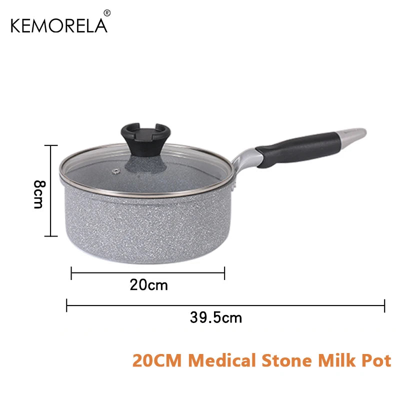 Sartén antiadherente de piedra duradera, sartén Wok, Caldero, Cocina de Inducción, sartenes, panqueques, huevo, estufa de Gas, hogar, 28 cm, 26 cm, 24 cm, 20cm