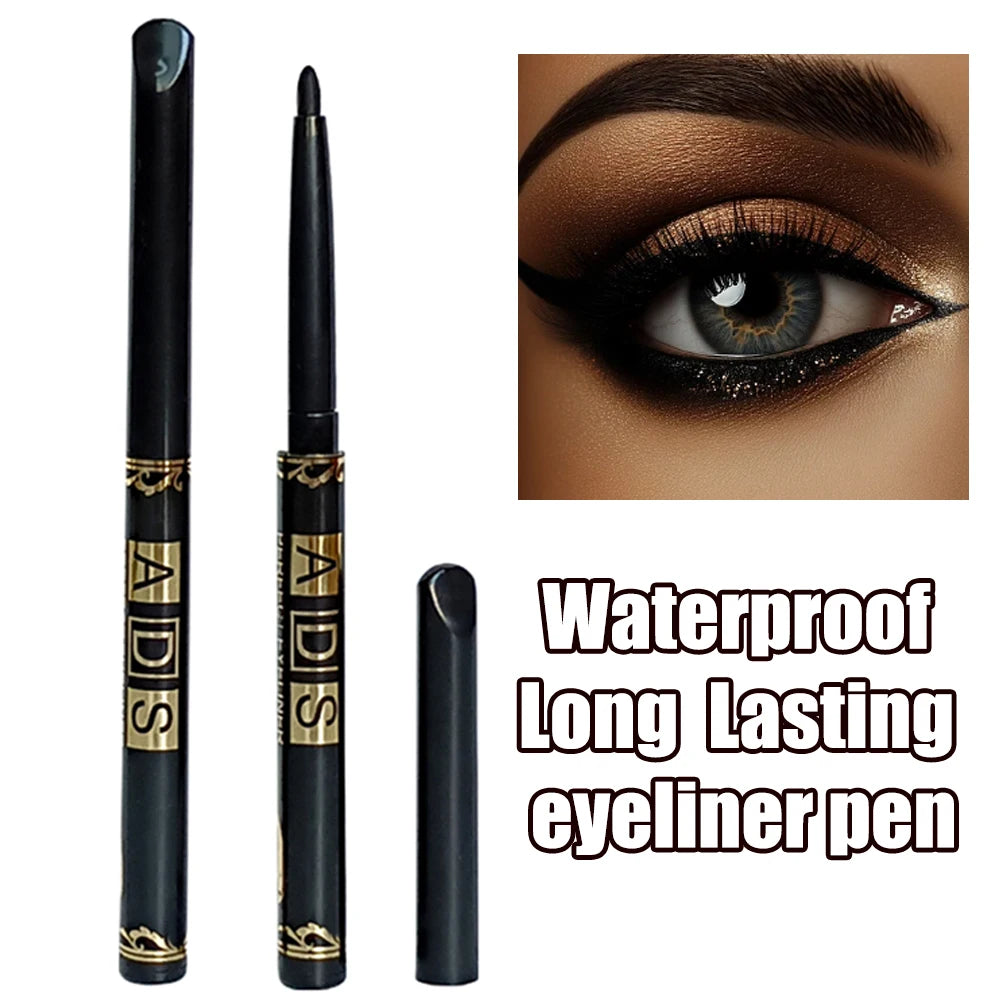 Lápiz delineador de ojos negro Punk, resistente al agua, de secado rápido, altamente pigmentado, delineador suave mate, maquillaje de ojos atrevido para principiantes, 1/2/5 Uds.