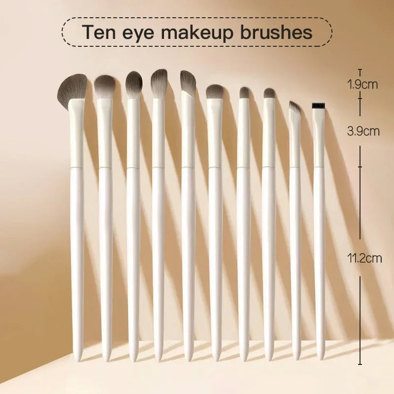 Juego de brochas de maquillaje natural para ojos, brocha para sombra de ojos, brocha de maquillaje blanca ultrasuave, herramienta de maquillaje para sombra de ojos y delineador de ojos, 5/8/10 Uds.