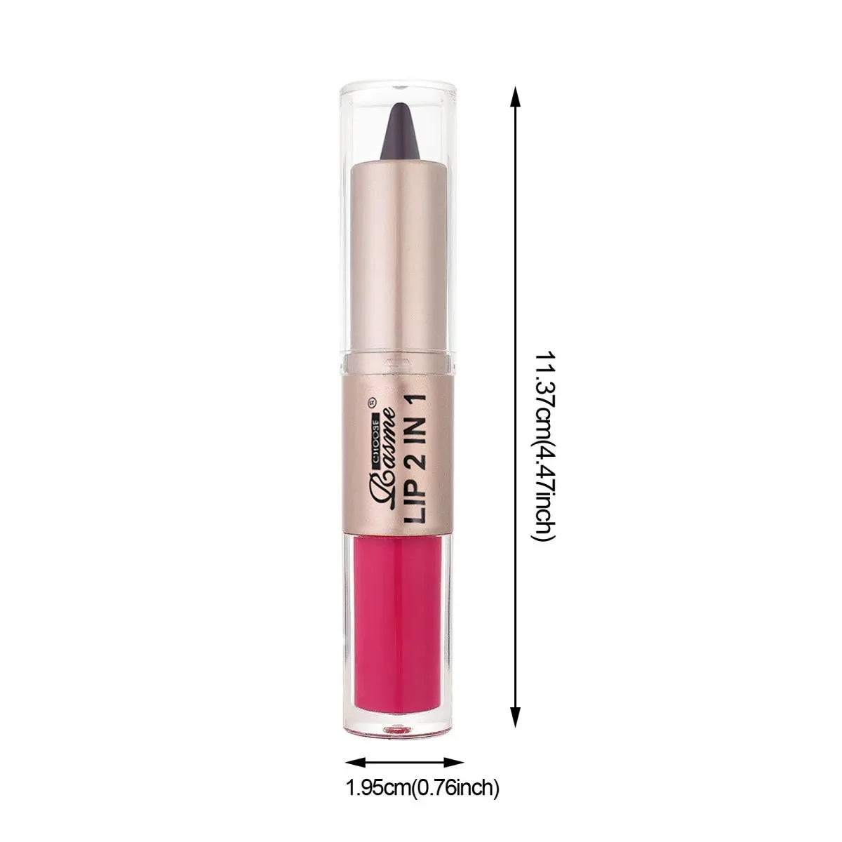 Lápiz delineador de labios degradado cónico 2 en 1, brillo de labios de cristal de espejo marrón desnudo, delineador de labios mate, maquillaje antiadherente para contorno de labios resistente al agua