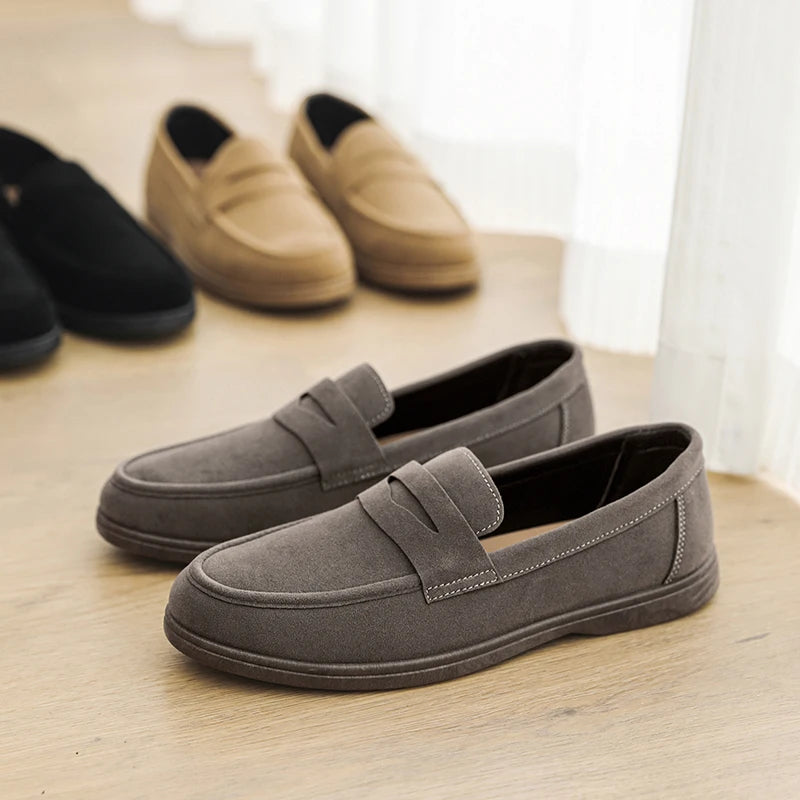 Gran oferta de mocasines sin cordones para hombre, ligeros, transpirables, cómodos, planos para exteriores, suela suave antideslizante, zapatos informales para caminar a diario
