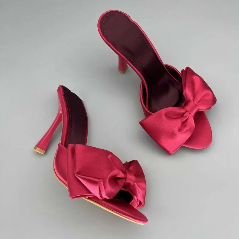 Sandalias de tacón alto con lazo estilo francés 2026Niche, nuevas sandalias de verano para mujer