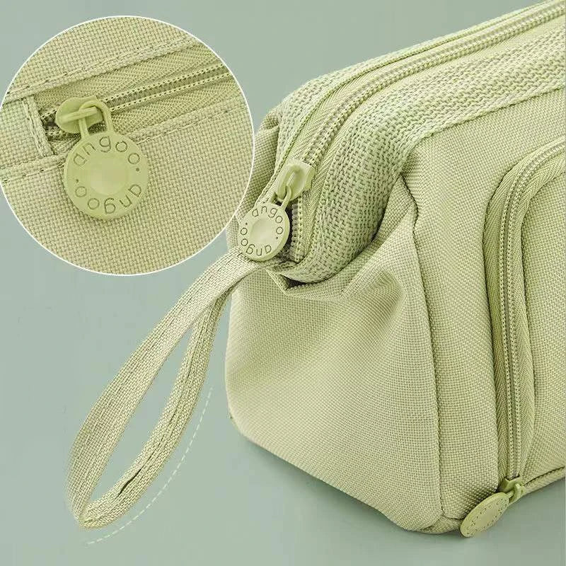 Estuche grande para lápices, bolsa para bolígrafos de gran capacidad, doble ventana, bolsas escolares para niños, material escolar, papelería, regalo