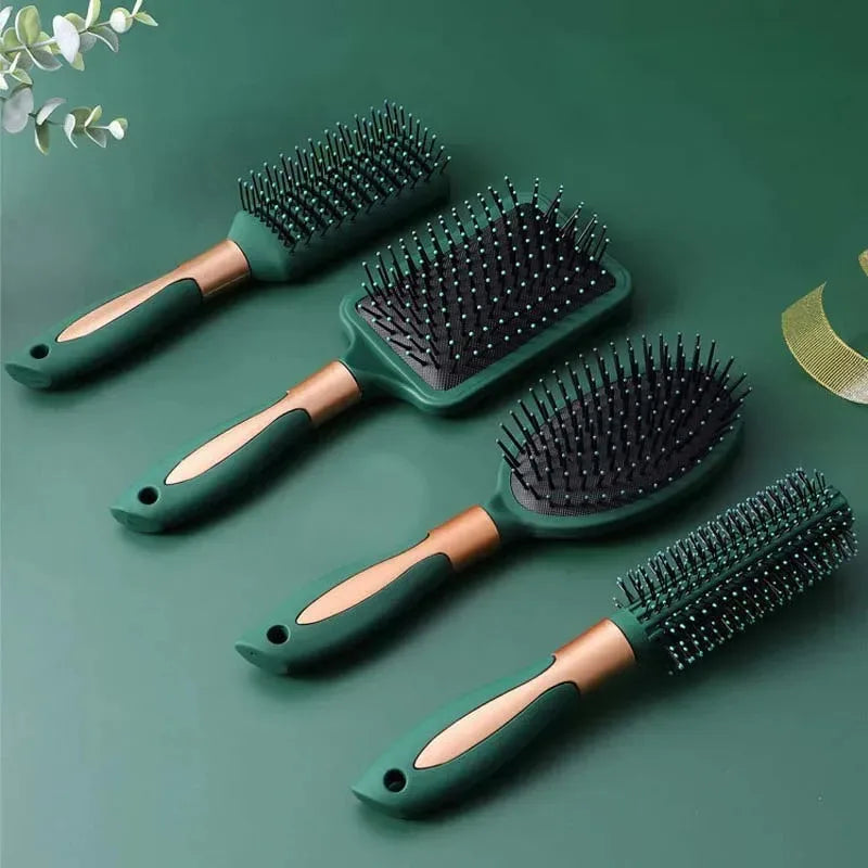 Cepillo de masaje para el cuero cabelludo con cojín de aire ovalado y redondo, herramienta antiestática exfoliante para peinar el cabello en salones de belleza y SPA