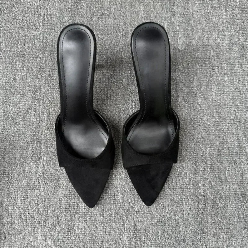 Nuevas sandalias sexys de tacón alto y fino para mujer, estilo callejero, para fiesta, sandalias de stripper, de verano, con punta abierta, fáciles de poner.