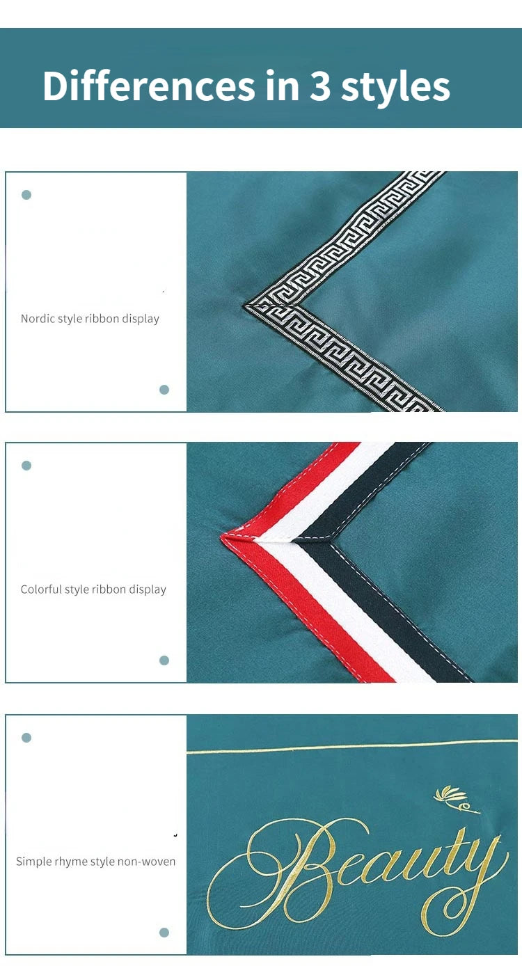 Estilo nórdico 4 Uds. Funda de cama para salón de belleza, falda de cama para Spa de masaje, funda de almohada, funda para taburete, funda de Dulvet, juegos de cama Sabanas