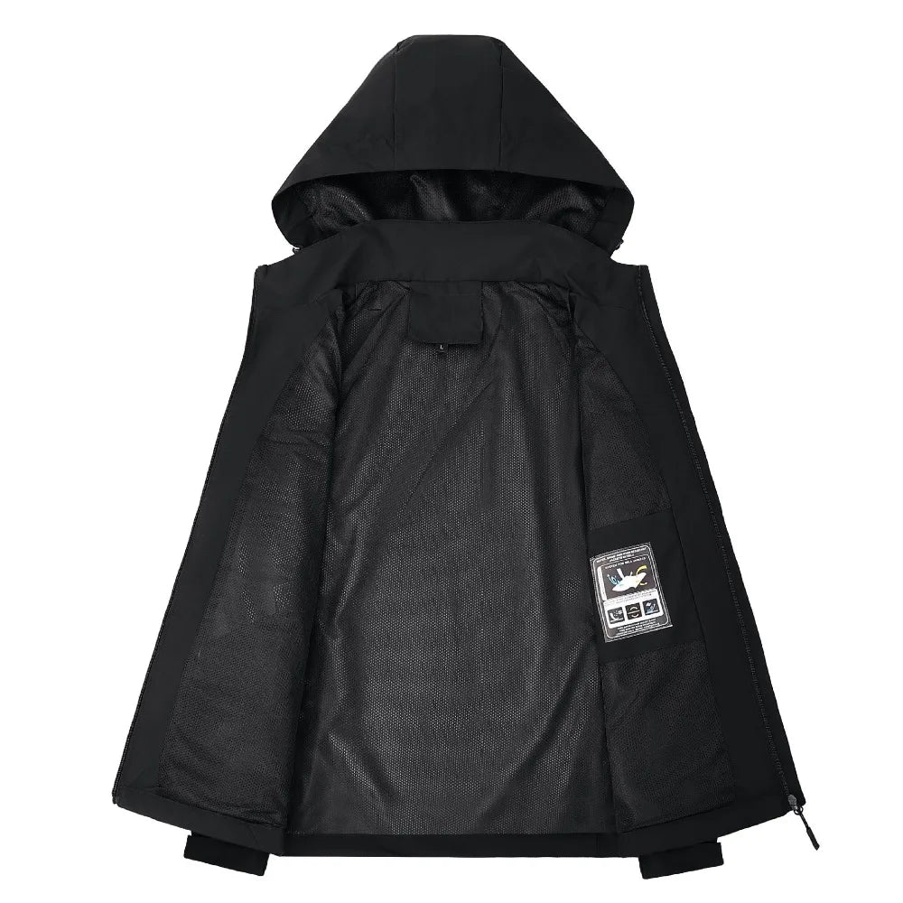 Chaqueta impermeable para hombre, impermeable exterior ligero con capucha para exteriores, chaqueta a prueba de viento para senderismo, chaquetas para escalar al aire libre