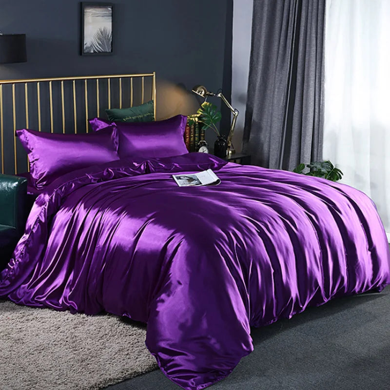 Juego de funda nórdica de cama, funda de edredón con textura suave y sedosa con bridas de esquina y cierre de cremallera, funda de almohada tipo sobre