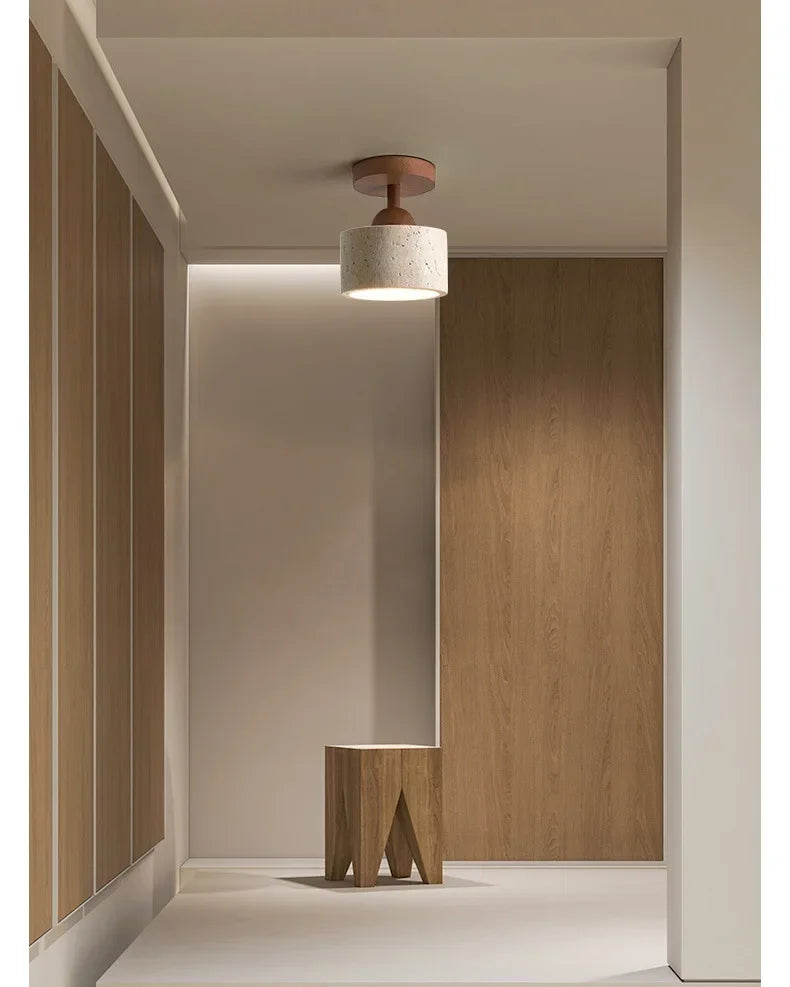 Lámpara de techo LED de piedra travertino, accesorio de iluminación para pasillo, sala de estar, comedor, decoración de dormitorio, lámpara de techo