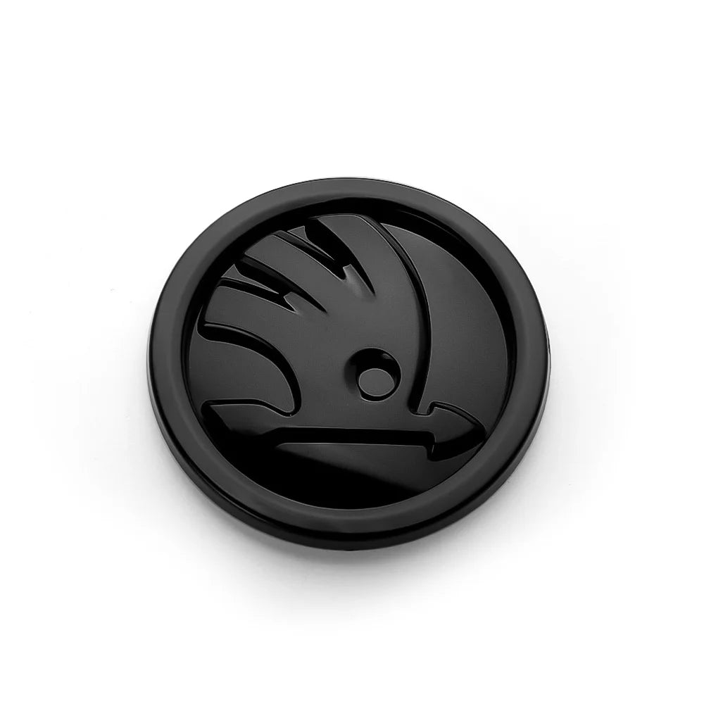 Emblema ABS de 80/90/100mm para el capó delantero del coche, adhesivo para maletero, para Skoda Yeti, Octavia, Fabia, Kodiaq, Rapid, Karoq, Superb, Kamiq S