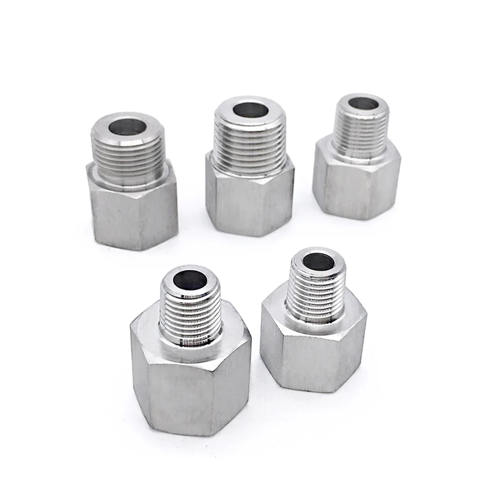 M10/14/20 1/8" 1/4" 3/8" 1/2" BSP NPT Conector de Tubería Reductor Hembra/Macho de Acero Inoxidable para Manómetro de Alta Presión