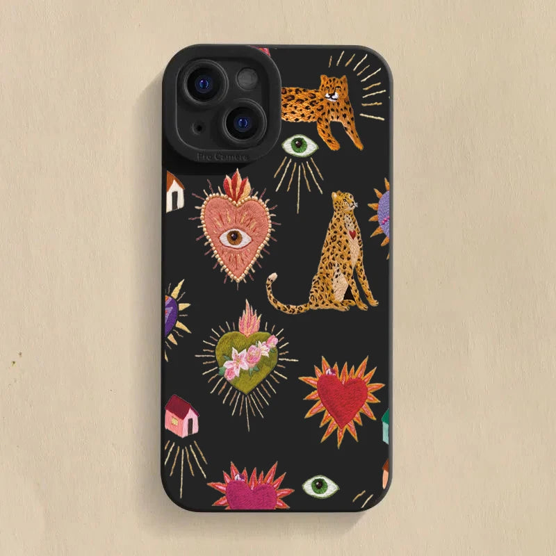 Funda de teléfono con ojos de leopardo florales para Xiaomi Mi 14T 13T 12T Pro 14 13 12 11 Lite 5G NE Poco F6 F5 X5 M6 X7 Pro funda suave de silicona