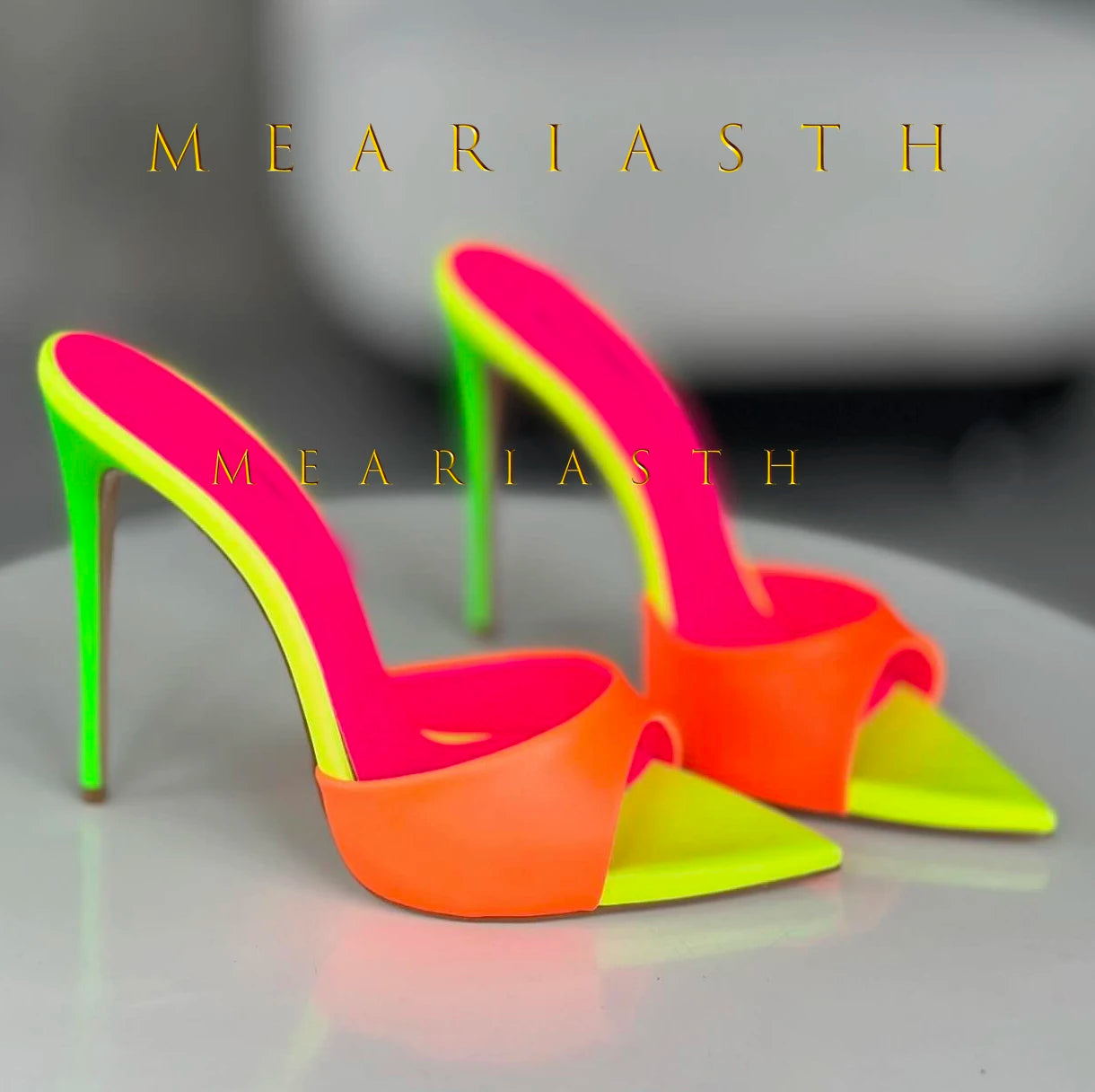 2025 Peep Toe Sexy verano mujer mulas bombas sandalias elegante súper fino tacones altos mula Oficina señora zapatos de fiesta zapatillas sandalias