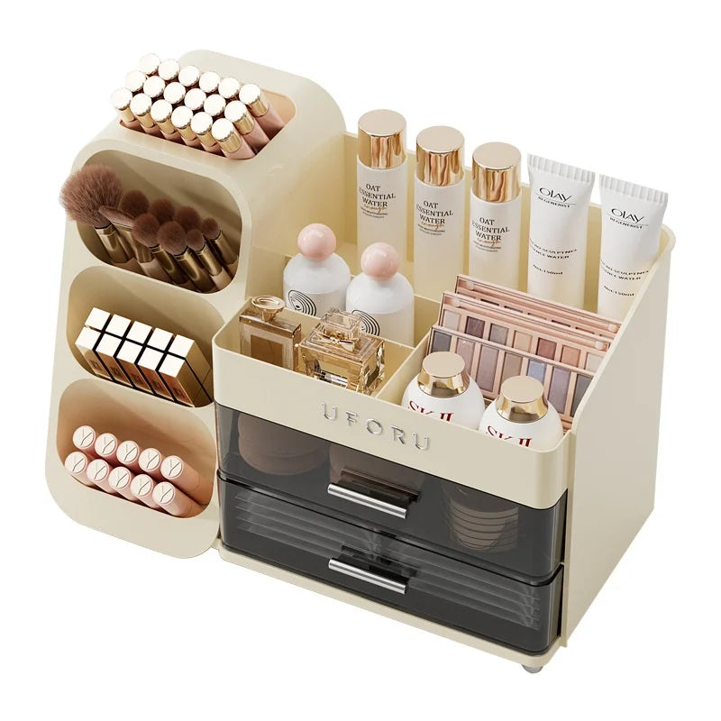 Caja de almacenamiento de cosméticos, tocador para el hogar, estante de almacenamiento compartimentado multifuncional grande de gama alta, práctico, recién llegado