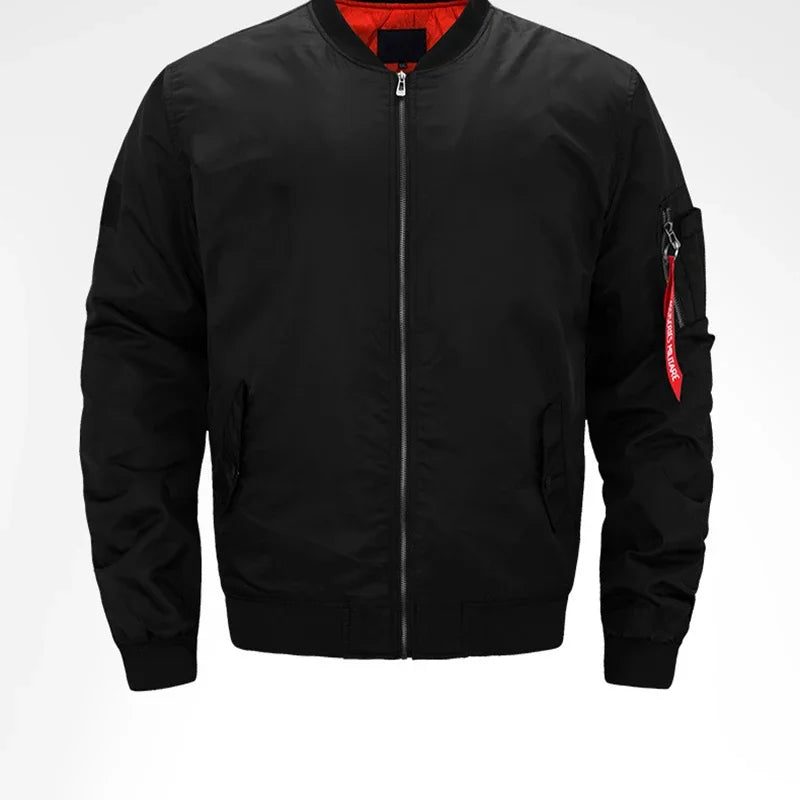 MA-1 chaqueta Bomber de vuelo para hombre, chaquetas informales gruesas y finas con cremallera, abrigo de invierno impermeable para piloto de béisbol, talla grande 8XL