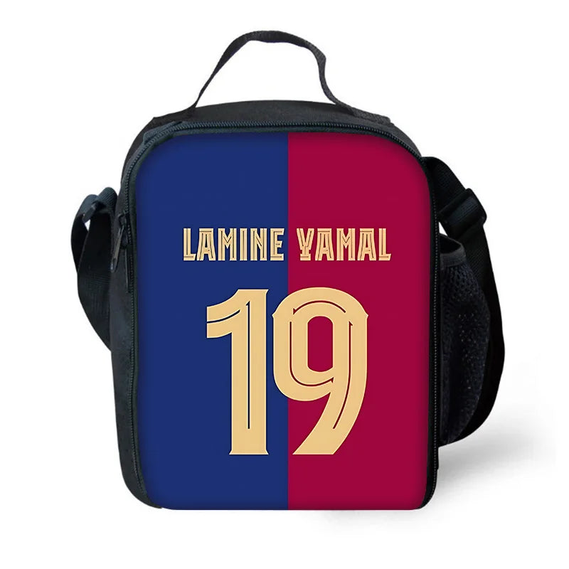 Mochila escolar para niños, fútbol, Lamine Yamals, con bolsas para el almuerzo, bolsas para lápices, mochilas escolares para niños y niñas, el mejor regalo