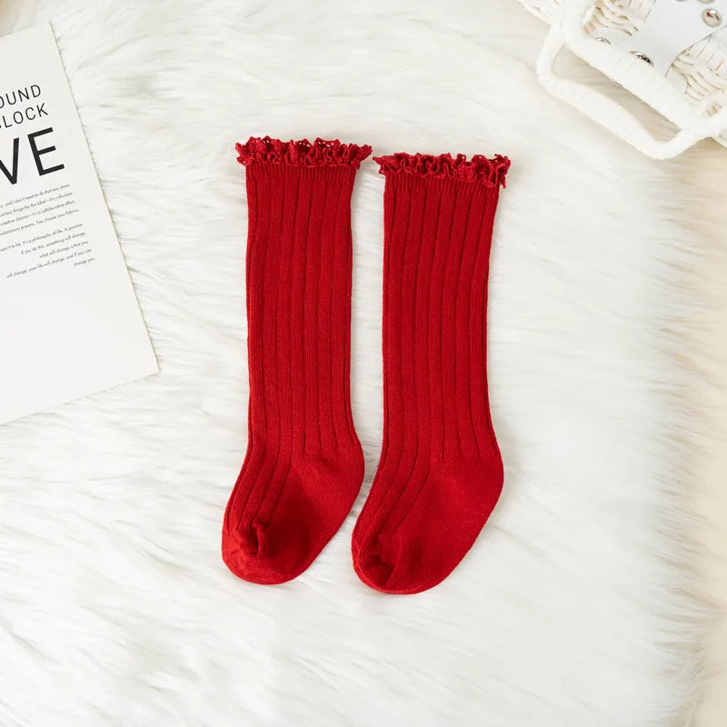 Calcetines Largos con Encaje para Niñas