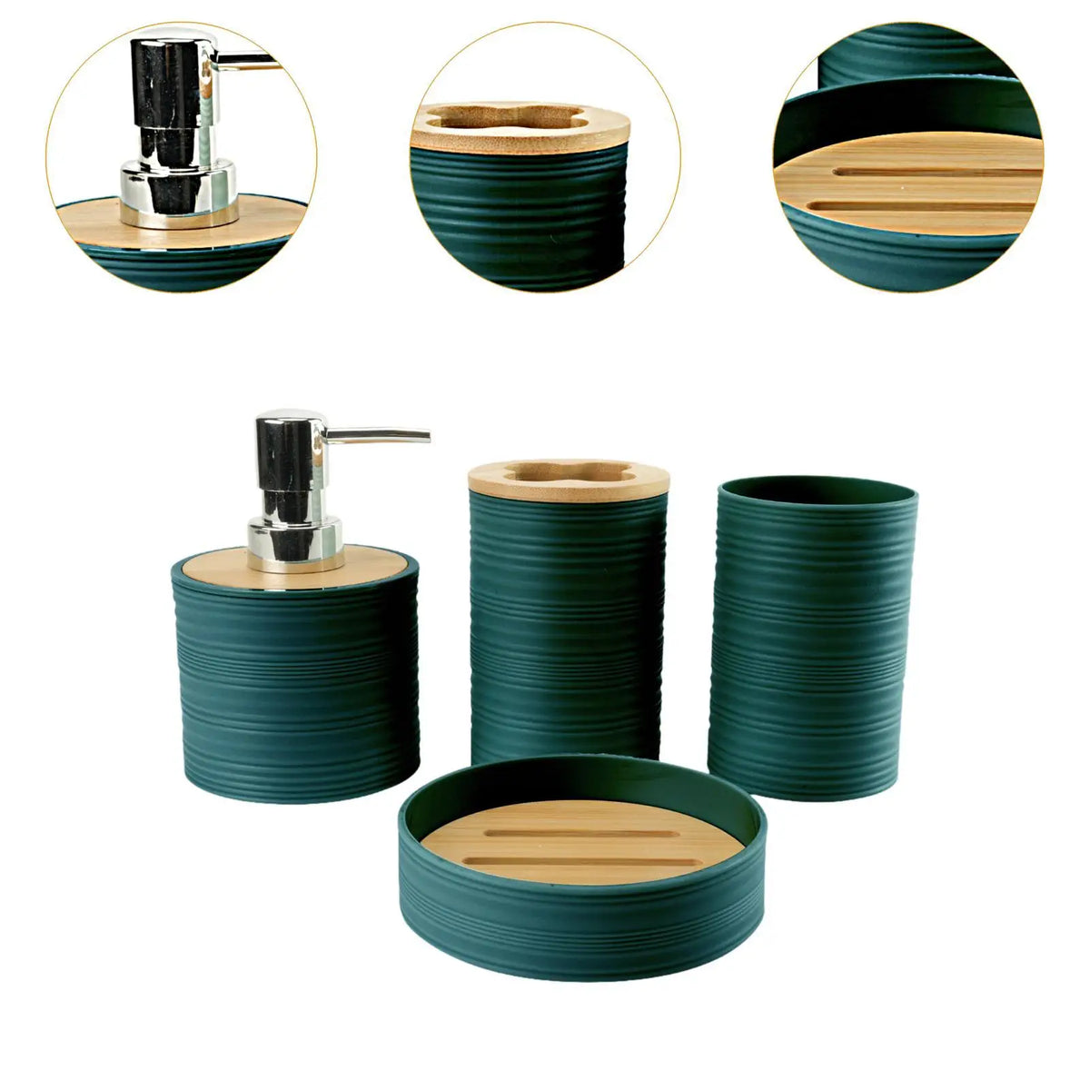 Juego de accesorios de baño, regalo de inauguración de la casa, soporte para cepillo de dientes, accesorio de baño, juego completo para encimera, tocador, baño, 4 Uds.