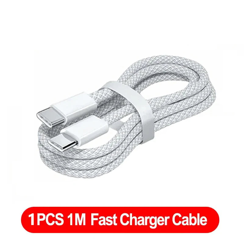 1-3 unidades de cable de carga rápida USB-C a USB-C PD de 120W para iPhone 17 Pro Max 16 15 Plus 14 13 12 11 X XS, carga rápida tipo C, 1M 2M