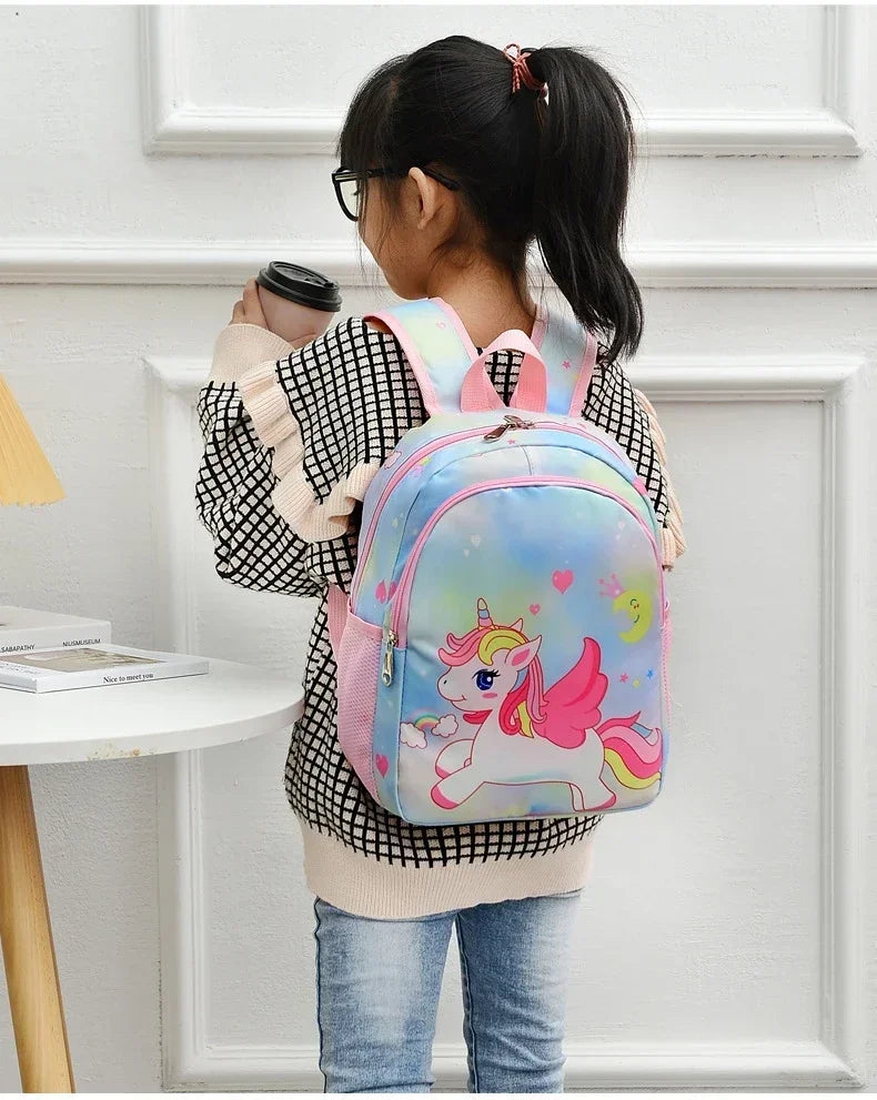 Nueva mochila para niños, bonita mochila escolar con estampado de sirena y unicornio de dibujos animados, mochila escolar ligera para guardería