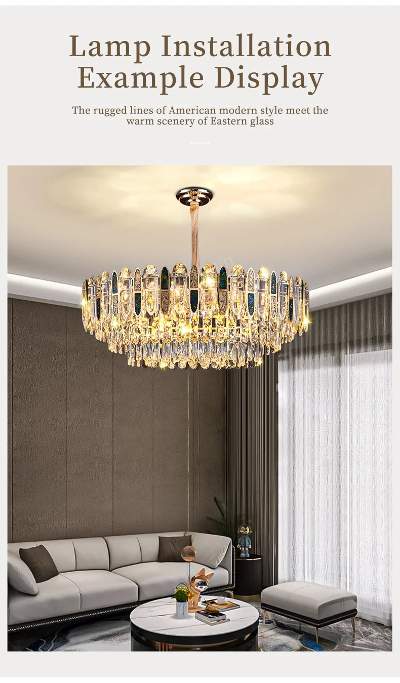 Techo para comedor, candelabro de cristal Led moderno, lámpara colgante de techo para sala de estar, Villa, Loft, iluminación colgante