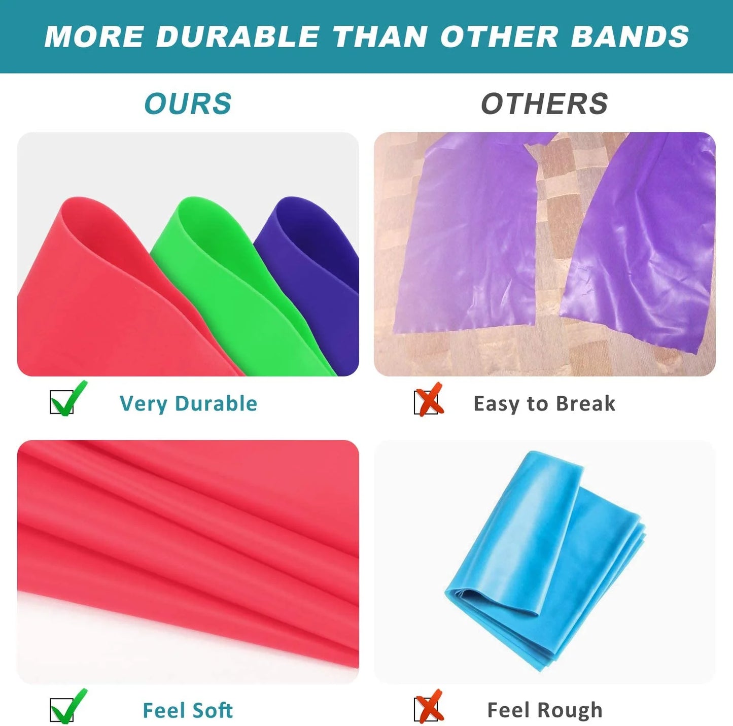 Bandas elásticas de entrenamiento largo, banda de resistencia para Yoga, Pilates, para ejercicio físico de la parte inferior del cuerpo, fuerza en el hogar
