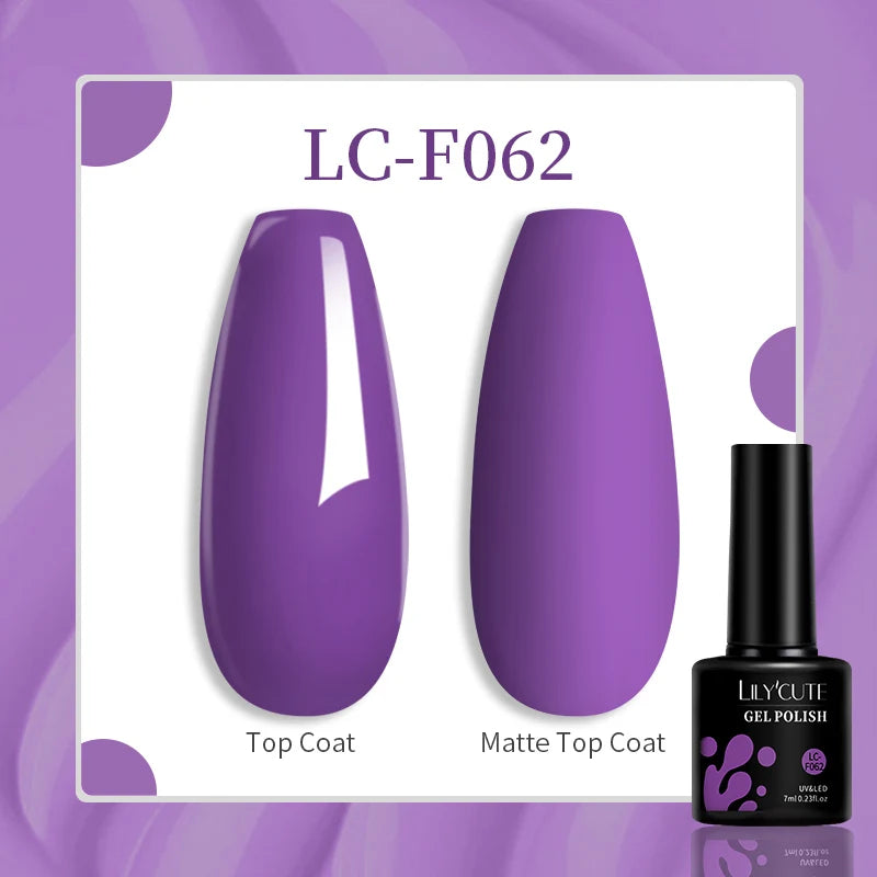 LILYCUTE-esmalte en Gel para uñas, barniz semipermanente para manicura, con LED UV, 129 colores, 7ML