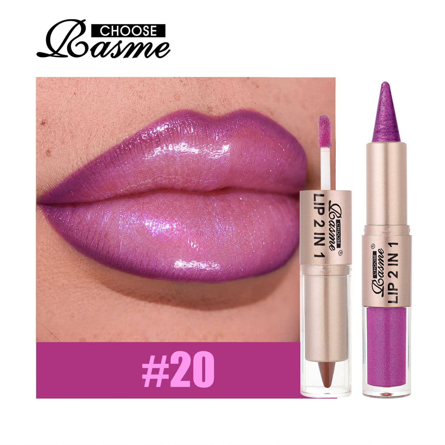 Lápiz delineador de labios degradado cónico 2 en 1, brillo de labios de cristal de espejo marrón desnudo, delineador de labios mate, maquillaje antiadherente para contorno de labios resistente al agua