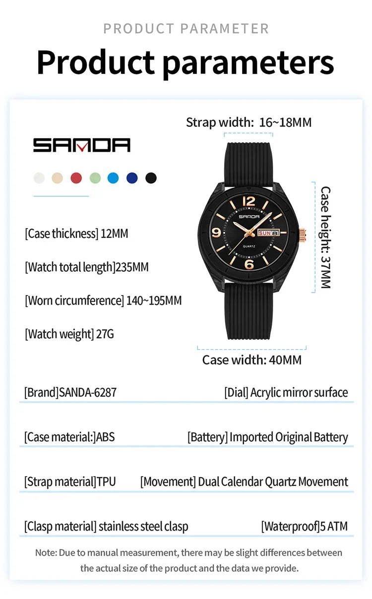 Reloj de Pulsera SANDA para Mujer, Nuevo, Moderno, Deportivo, de Cuarzo, con Fecha, Semana, Resistente al Agua, Luminoso, Elegante