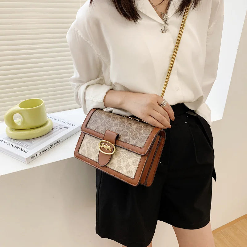 Bolso Popular de moda para mujer, bolso de hombro con cadena de marca de tendencia, bolso cruzado clásico de alta calidad para mujer, bolso de lujo de diseñador