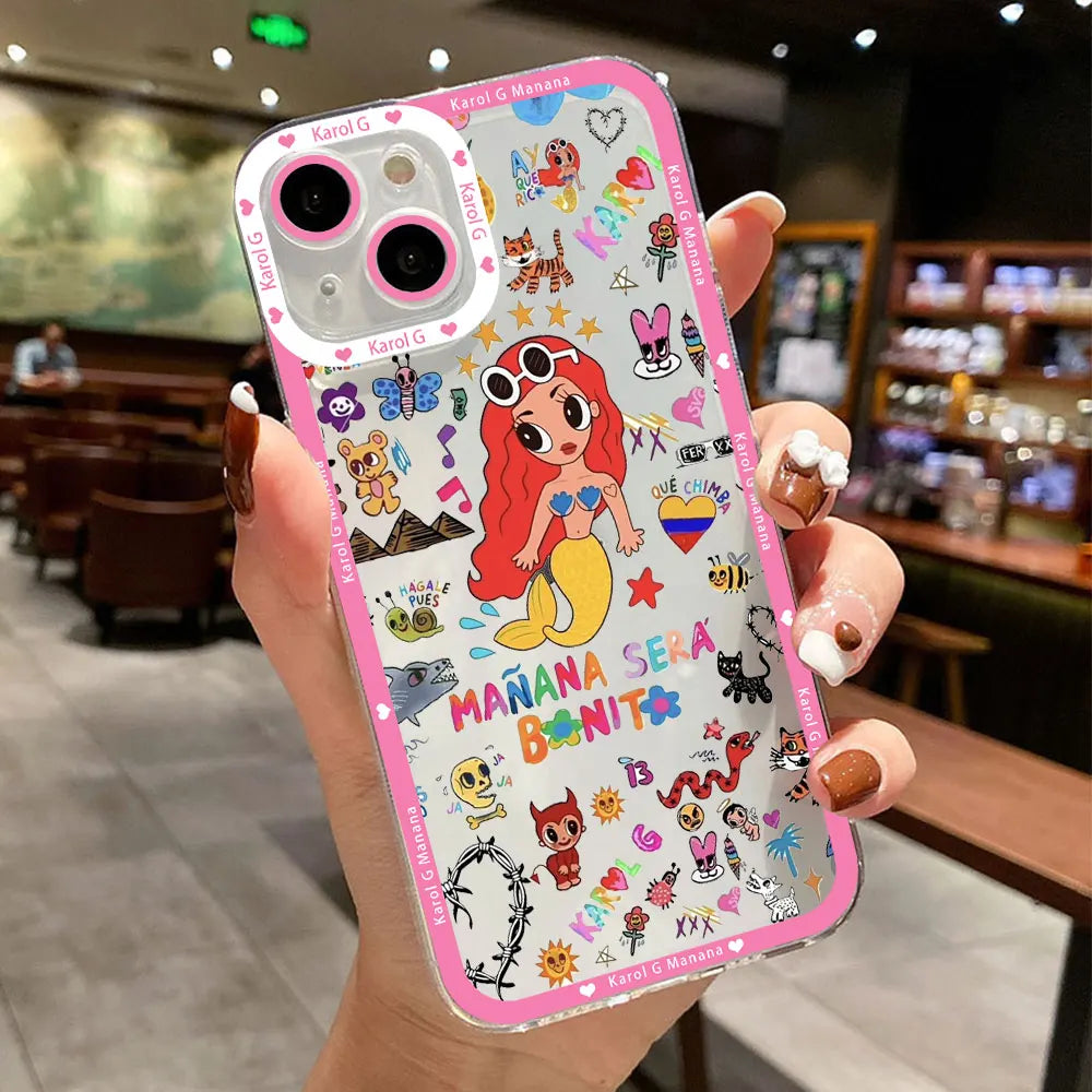 Karol G Manana Sera Bonito funda de teléfono para IPhone 16 15 14 13 12 11 Mini Pro Max X XR XSMax 7 8 Plus cubierta de TPU suave transparente