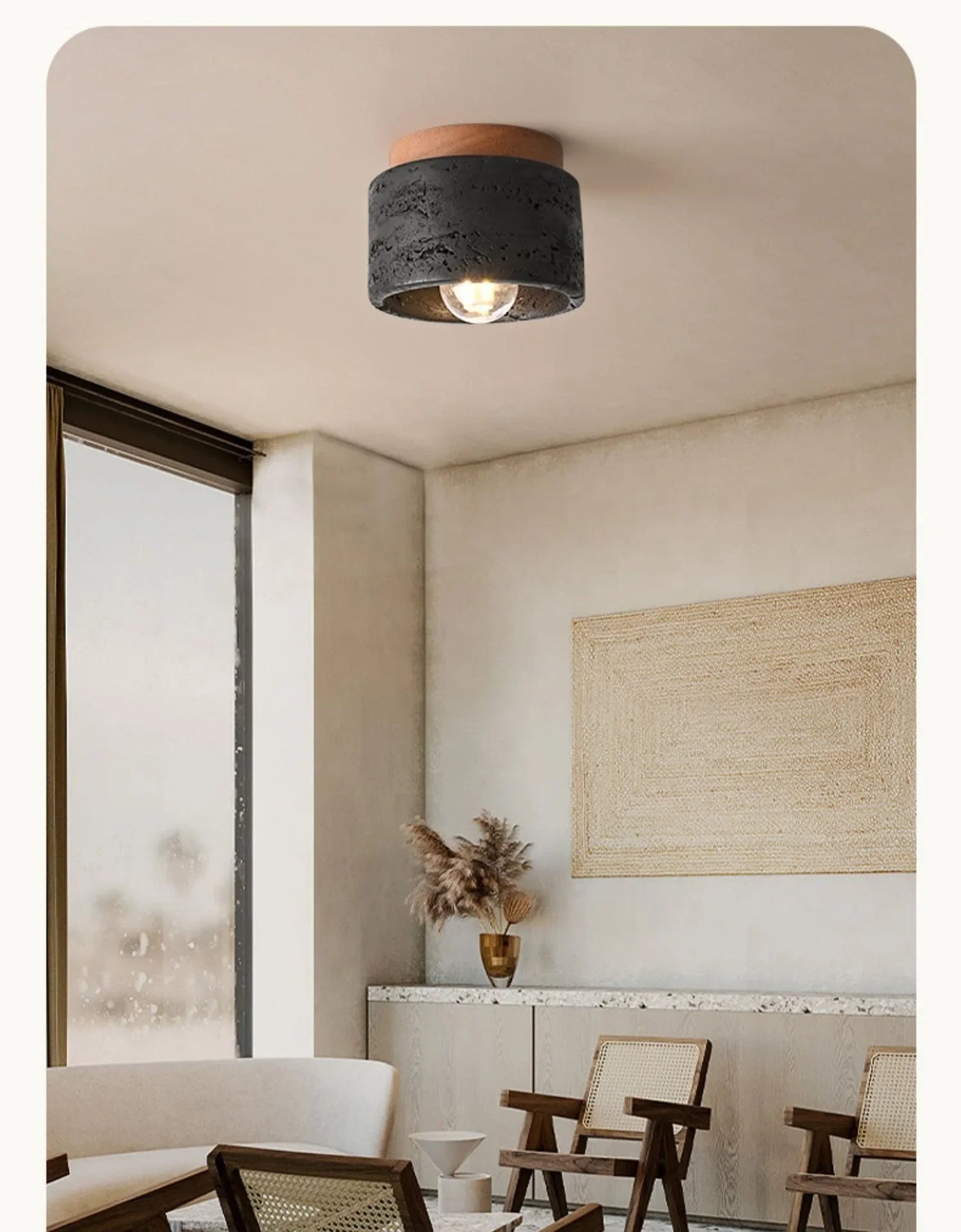 Lámpara de techo LED de piedra travertino, accesorio de iluminación para pasillo, sala de estar, comedor, decoración de dormitorio, lámpara de techo