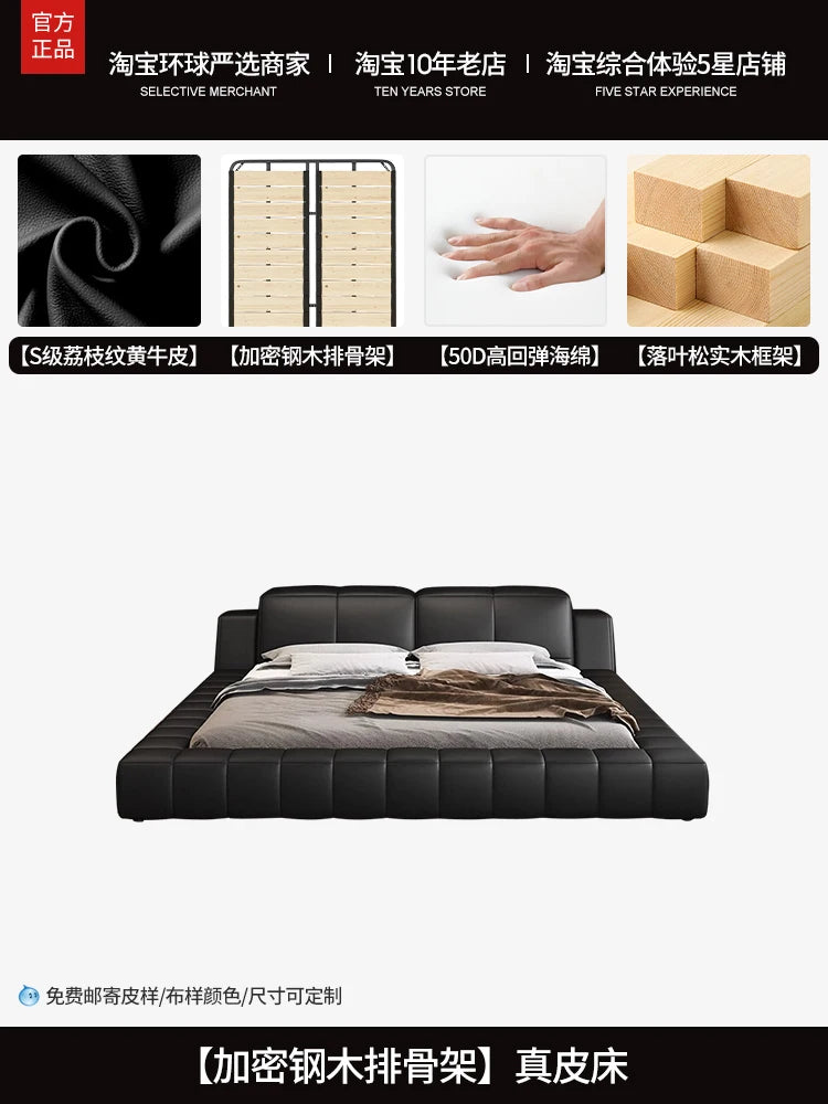 Tatami italiano de cuero Artificial de 180x200cm, cabecero alto, muebles de cama doble de lujo, juegos de cama con marco queen, muebles completos
