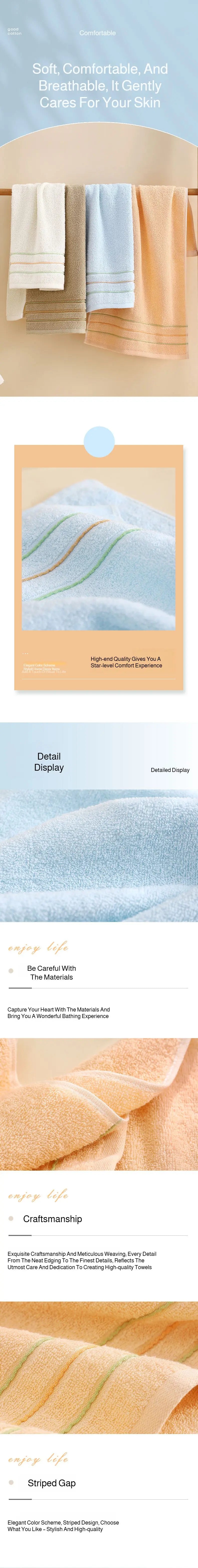 Toalla de Algodón para Baño, Toalla de Mano Suave de Secado Rápido, Toalla Facial Gruesa para Baño, Gimnasio, Spa, Adultos, Hotel, Viajes, Estudiantes