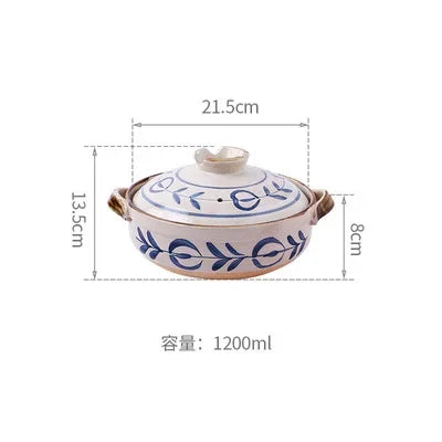 Cazuela de cerámica de estilo japonés, olla pequeña negra, cacerola de arcilla, utensilios de cocina para el hogar, suministros de cocina, olla para sopa, 1 Uds.