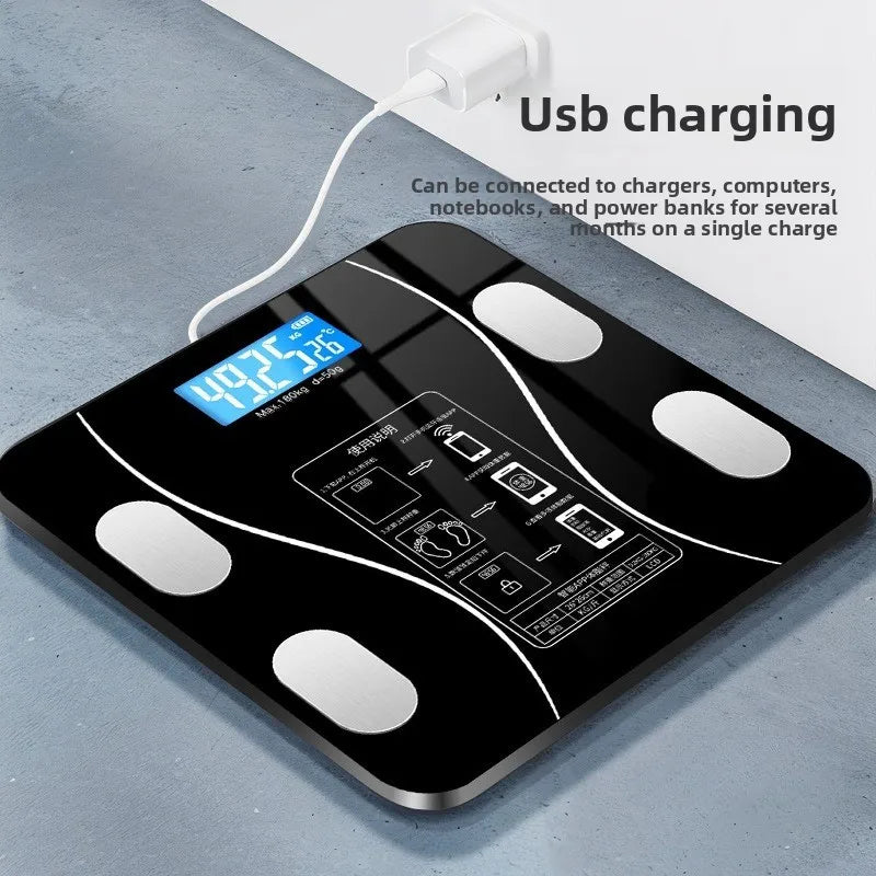 Nueva báscula de grasa corporal USB, báscula de grasa casera inteligente y precisa, báscula corporal para adultos, báscula electrónica pequeña, báscula corporal