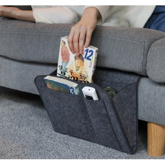 Caja de Almacenamiento Colgante de Fieltro para Dormitorio, Sofá, Alfombra, para Guardar Contenido como CDs, Revistas, Papelería, Blocs de Notas, Teléfonos Móviles y Artículos Diversos