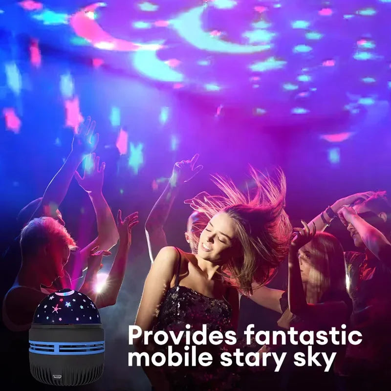 Luci LED notturne a cielo stellato, lampada proiettore USB, sfera magica, luna, stella, luci di Natale, decorazioni per l'ambiente della stanza di casa