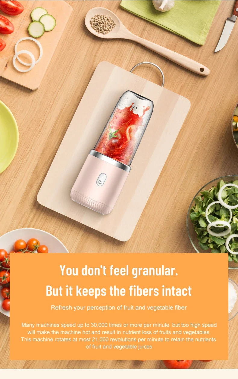 Exprimidor eléctrico portátil, Mini mezclador doméstico, mezclador multifuncional para triturar frutas y verduras, herramienta de jugo con carga USB