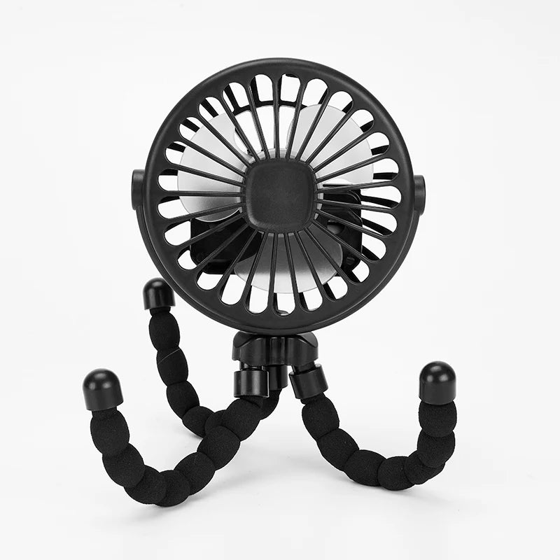 Ventilador Portátil para Cochecito de Bebé HOMEFISH, Ventilador Mini Oscilante con Clip, Funciona con Batería USB, con Trípode Flexible para Cochecito y Asiento de Auto