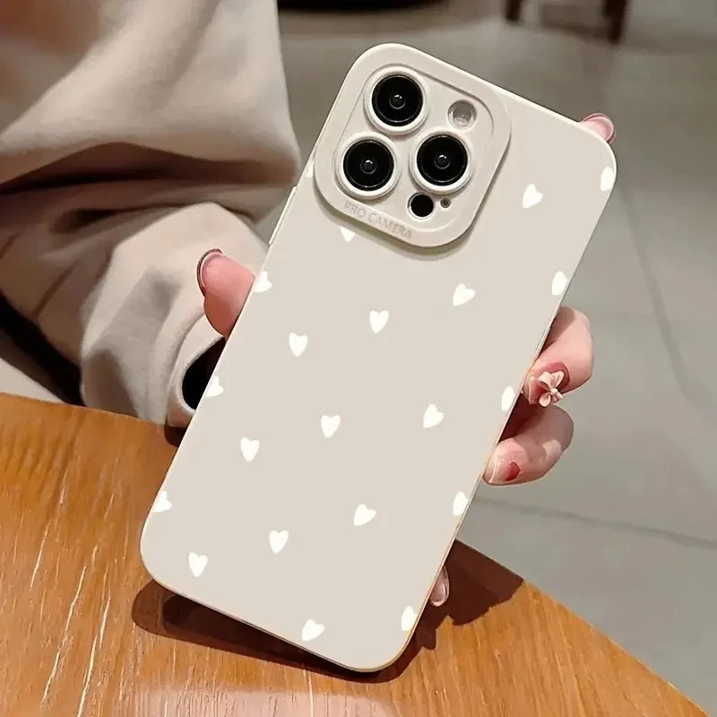 Funda para iPhone 17, Fundas para iPhone 16, Funda de Teléfono con Estampado de Corazones Pequeños y Lindos para iPhone 15 Plus, 14 Pro Max, 12, 11, 13, 17E, 17