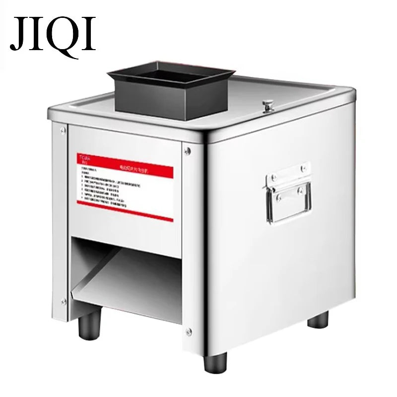 Cortadora de carne eléctrica comercial de acero inoxidable, Cortadora automática de verduras, picadora de carne picada, enchufe europeo y estadounidense