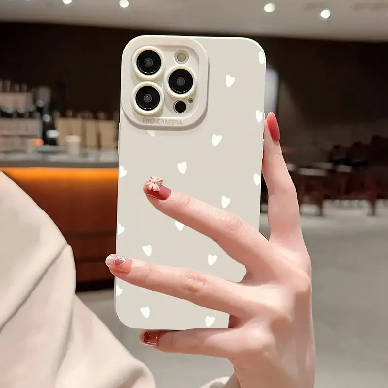 Funda para iPhone 17, Fundas para iPhone 16, Funda de Teléfono con Estampado de Corazones Pequeños y Lindos para iPhone 15 Plus, 14 Pro Max, 12, 11, 13, 17E, 17