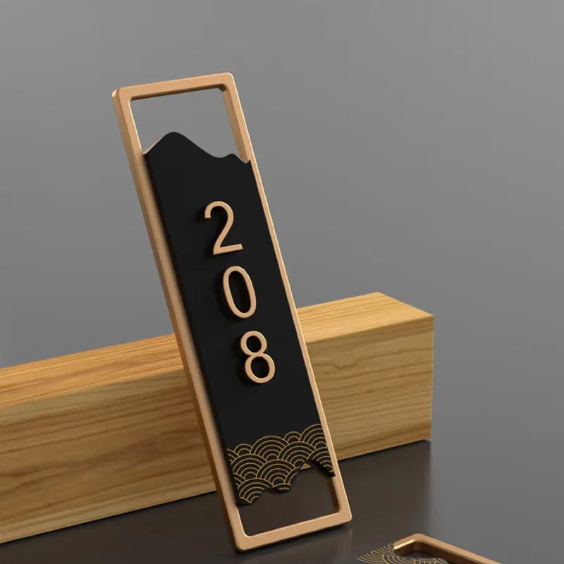 Placas de Puerta Modernas de Acrílico, Personalizadas con Corte Láser 3D, Número Vertical para Tienda, Apartamento, Villa, Hotel, Buzón, Cafetería, Bar