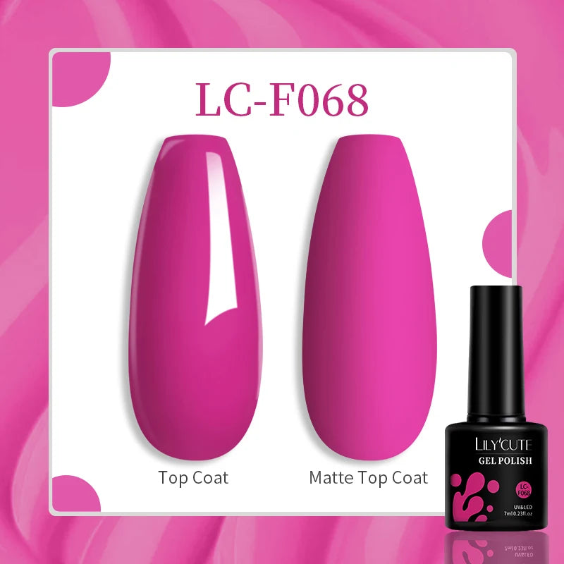 LILYCUTE-esmalte en Gel para uñas, barniz semipermanente para manicura, con LED UV, 129 colores, 7ML