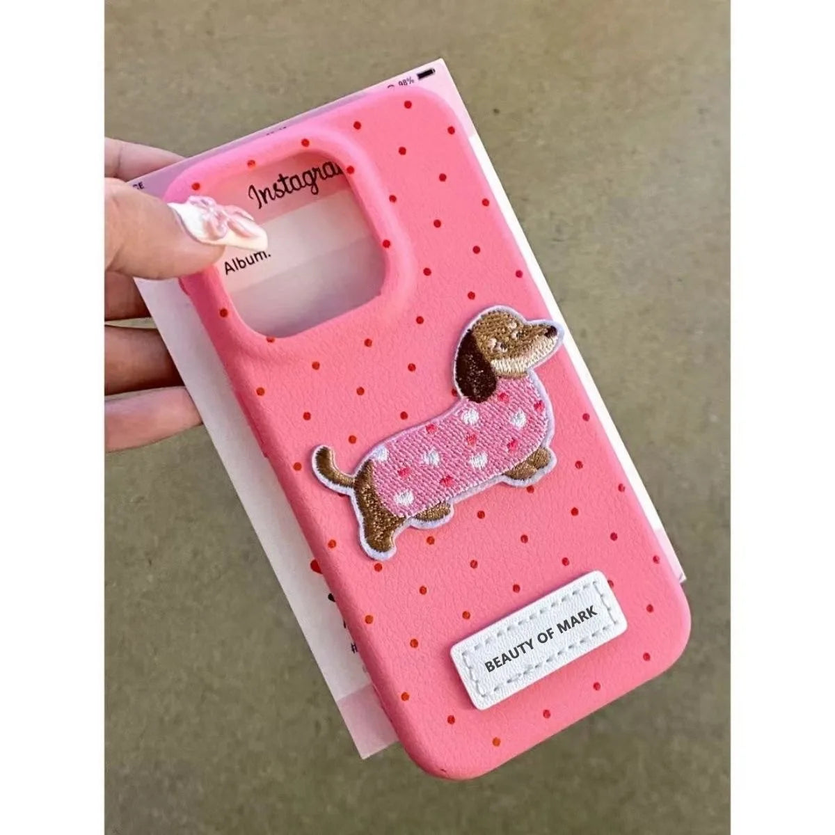 Bonita funda de teléfono de lunares esmerilados, bonita funda de dibujos animados para IPhone 15 13 14 11 12 16 17 Pro Max 7 8 Plus XR XS, cubierta anticaída