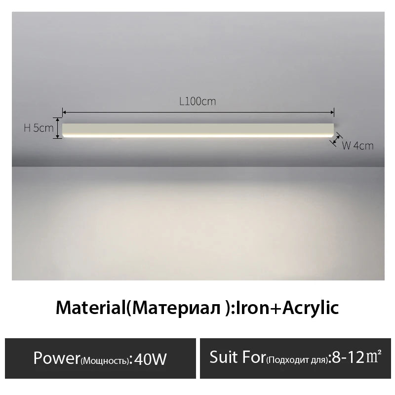 Luces de techo para balcón, lámpara LED de tira larga para pasillo, dormitorio, comedor, sala de estar, guardarropa, lámpara de techo, decoración de cocina de isla